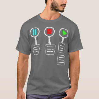 Echte mannen gebruiken drie pedalen 3 grappige aut t-shirt