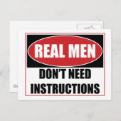 Echte Mannen hebben geen Instructies nodig Briefkaart (Voorkant / Achterkant)