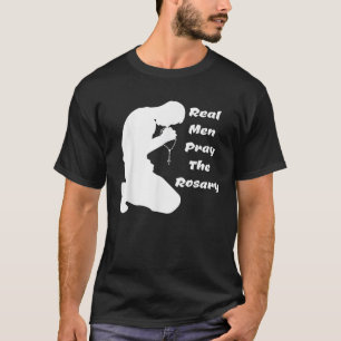 Echte Mannen houden van bidden van het Rosary Knee T-shirt