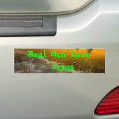 Echte Mannen houden van Jezus Bumpersticker (Op auto)