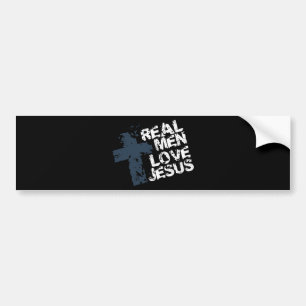 Echte Mannen houden van Jezus Bumpersticker