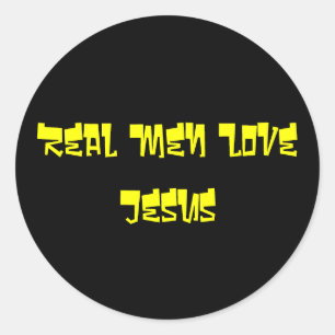 Echte Mannen houden van Jezus Ronde Sticker