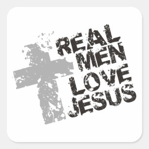 Echte Mannen houden van Jezus Vierkante Sticker