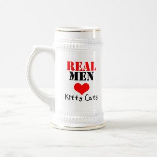 "Echte Mannen houden van katten" Beer Stein Bierpul