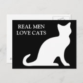 Echte mannen houden van katten briefkaarten (Voorkant / Achterkant)