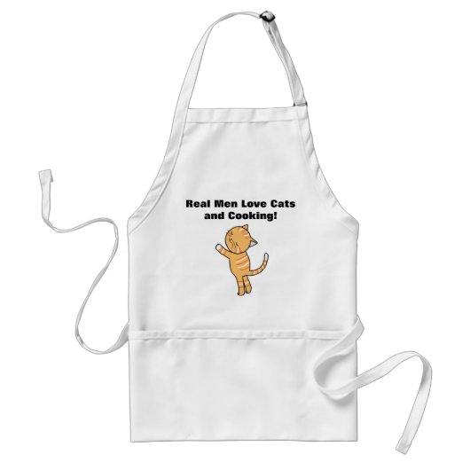 Echte Mannen houden van katten en koken grappige p Standaard Schort (Voorkant)