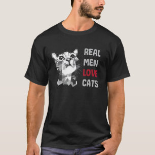 Echte mannen houden van katten Grappige kat vader T-shirt