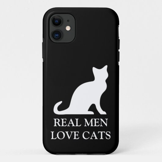 Echte mannen houden van katten iPhone case (Achterkant)