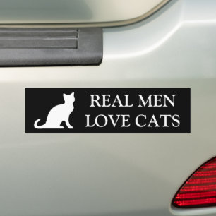 Echte mannen houden van katten met bumpersticker