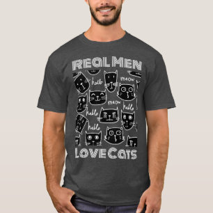 Echte mannen houden van katten t-shirt