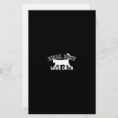 Echte Mannen houden van katten White Silhouette Briefpapier (Voorkant / Achterkant)