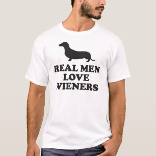 Echte mannen houden van worstjes t-shirt
