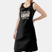 Echte Mannen Koken Script Zwart Wit Chef Cadeau Schort (Insitu)