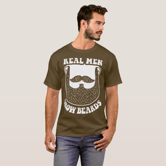Echte Mannen kweken gras Facial Hair Funny T-Shirt (Voorkant volledig)