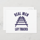 Echte mannen leggen rails vast briefkaart (Voorkant / Achterkant)