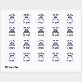 Echte mannen leggen rails vast vierkante sticker (Vel)