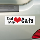 Echte Mannen Liefde Katten #2 Bumpersticker (Op auto)
