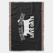 Echte Mannen Liefde Katten Deze is wit Deken (Voorkant Verticaal)