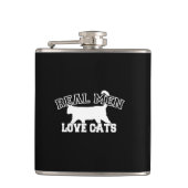 Echte Mannen Liefde Katten Deze is wit Heupfles (Voorkant)