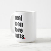 Echte Mannen Liefde Mutts Mok (Voorkant links)