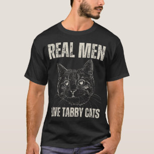 Echte Mannen Liefde Tabby Cats Papa Funny  T-shirt