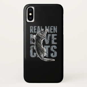 Echte Mannen liefdeskatten in zwarte grunge Style iPhone X Hoesje