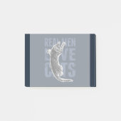 Echte Mannen liefdeskatten op blauw staal Post-it® Notes (Voorkant)