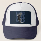Echte Mannen liefdeskatten op blauw staal Trucker Pet (Voorkant)