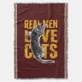 Echte Mannen liefdeskatten op groen rood Deken (Voorkant Verticaal)