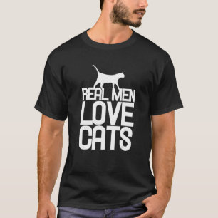 Echte Mannen liefdeskatten voor katten T-shirt