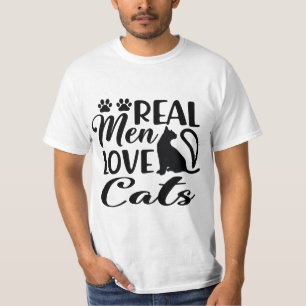 Echte Mannen Liefhebben Katten T-shirt