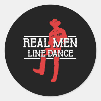 Echte Mannen Lijn Dans Westerne Country Dancing Li Ronde Sticker