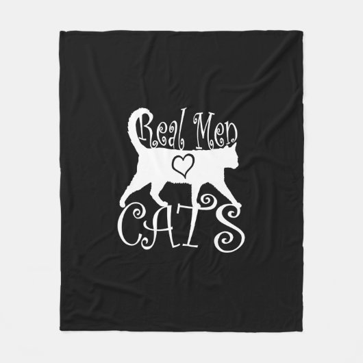 Echte Mannen Love Cats Jazzy Style Fleece Deken (Voorkant)
