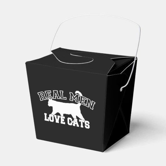 Echte Mannen Love Cats Silhouette Bedankdoosjes (Voorkant Zijde)