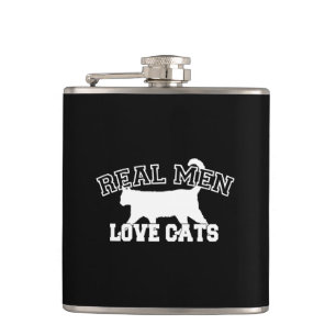 Echte Mannen Love Cats Silhouette Heupfles