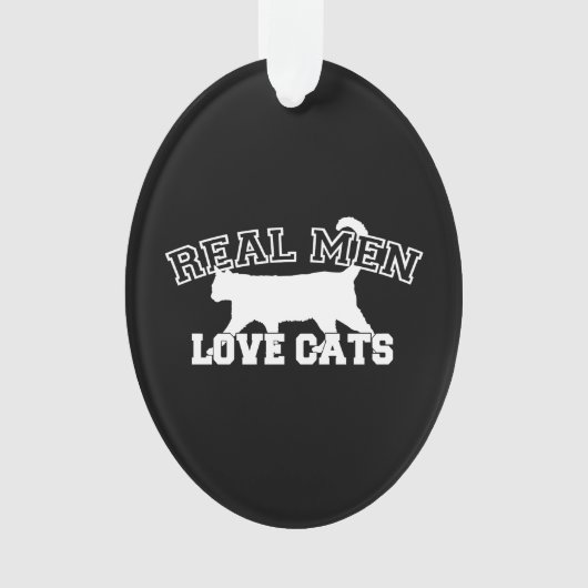 Echte Mannen Love Cats Silhouette Ornament (voorkant)