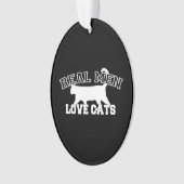 Echte Mannen Love Cats Silhouette Ornament (voorkant)