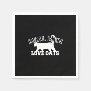 Echte Mannen Love Cats Silhouette Servetten