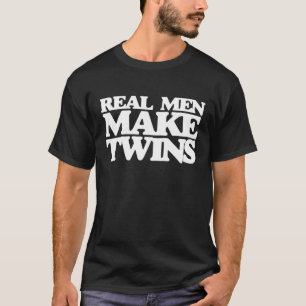 Echte mannen maken tweeling shirt voor nieuwe papa