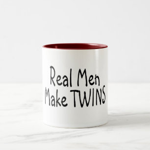 Echte Mannen maken tweelingen Tweekleurige Koffiemok