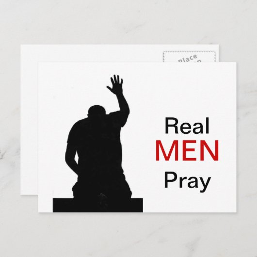 Echte Mannen Pray Briefkaart (Voorkant / Achterkant)