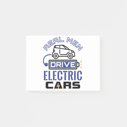Echte Mannen rijden elektrische auto's aansluiten Post-it® Notes (Voorkant)