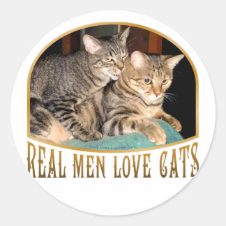 Echte Mannen Ronde Sticker