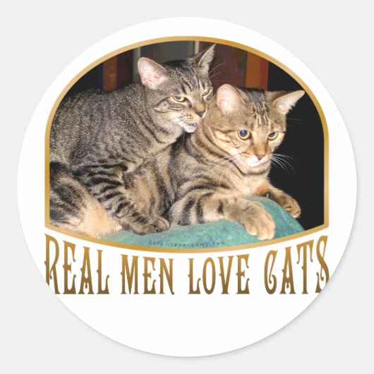 Echte Mannen Ronde Sticker (Voorkant)