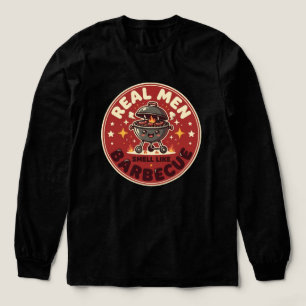 Echte Mannen Ruiken Naar Barbecue   Grappige BBQ L Tri-Blend Shirt