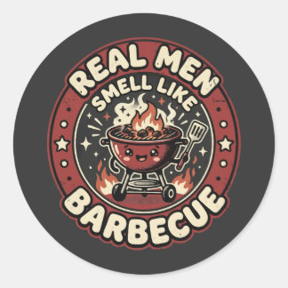 Echte mannen ruiken naar BBQ | Grappig cadeau voor Ronde Sticker