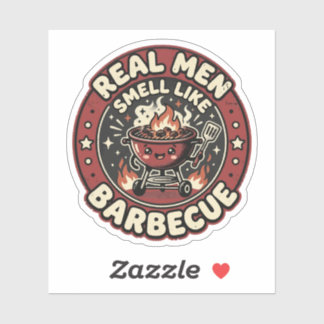 Echte mannen ruiken naar BBQ | Grappig geschenk vo Sticker