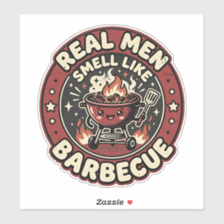 Echte mannen ruiken naar BBQ | Grappig geschenk vo Sticker