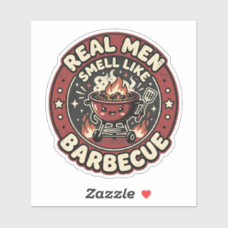 Echte mannen ruiken naar BBQ | Grappig geschenk vo Sticker