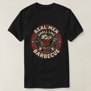 Echte Mannen Ruiken Naar BBQ Grappig Geschenk vo T-shirt